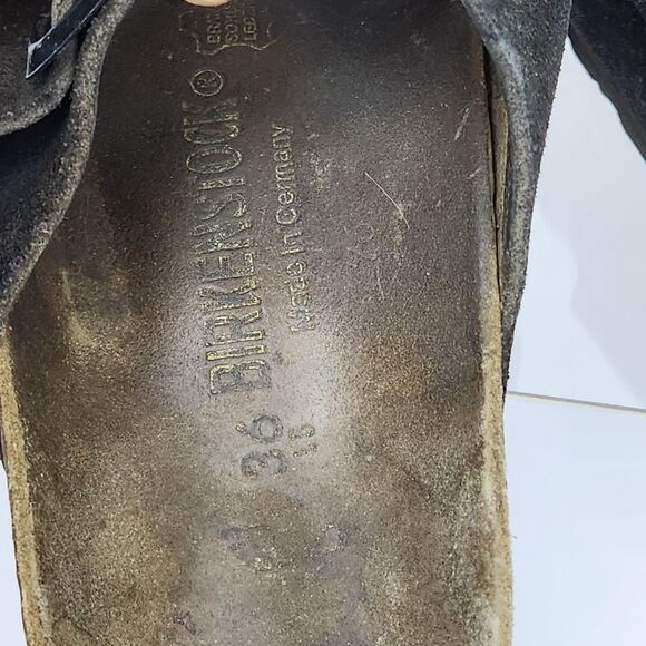 🐞Birkenstock Brown Mocha Suede Leather Arizona Slip On Sandals Size 5.5 - Picture 11 of 12